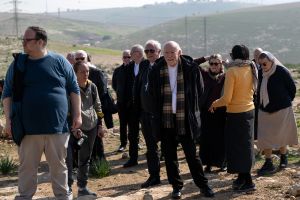 Archbishop Nolan with group in Holy Land
